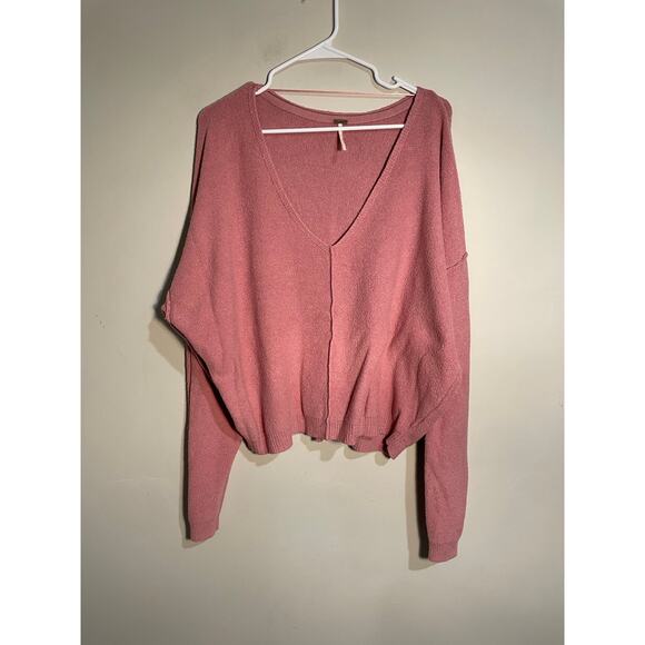 Free People Take Me Places Pink Pullover Sweater Size Medium - Picture 2 of 10